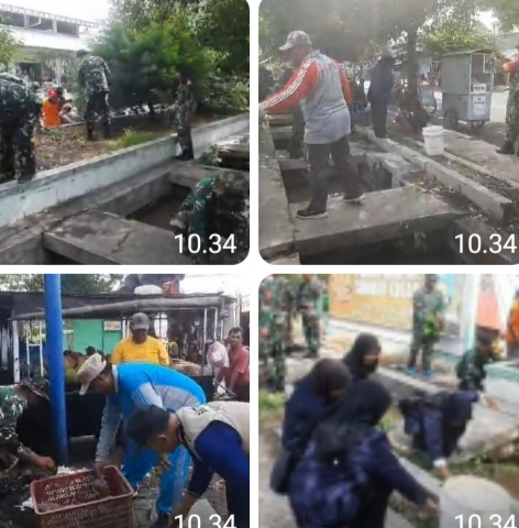 Antisipasi Banjir, Kodim 0823 Situbondo Bersama Forkopimca Panarukan Adakan Jumat Bersih