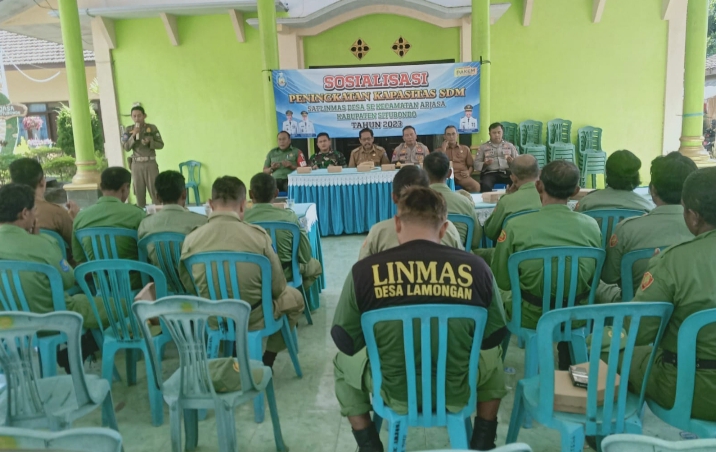 Babinsa Koramil Arjasa Hadiri Sosialisasi Peningkatan Kapasitas Sumber Daya Manusia Anggota Linmas
