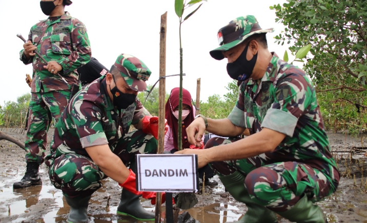 Tanam Bibit Mangrove Serentak se-Jawa Timur, Begini Penjelasan Dandim 0823 di Kampung Blekok