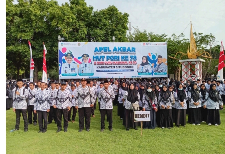 Dinas Pendidikan dan Kebudayaan Gelar Apel Akbar PGRI di Alun-Alun Situbondo