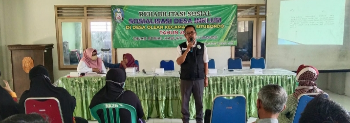 Dinas Sosial Situbondo Gelar Sosialisasi Desa Inklusi di Balai Desa  Olean