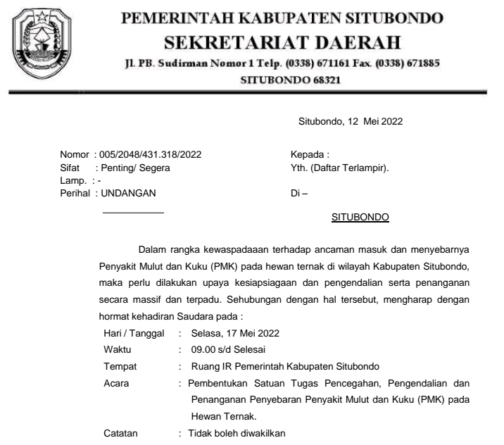 Situbondo Waspada Terhadap Virus PMK, Dinas Terkait Undang Para Pemangku Wilayah Kecamatan