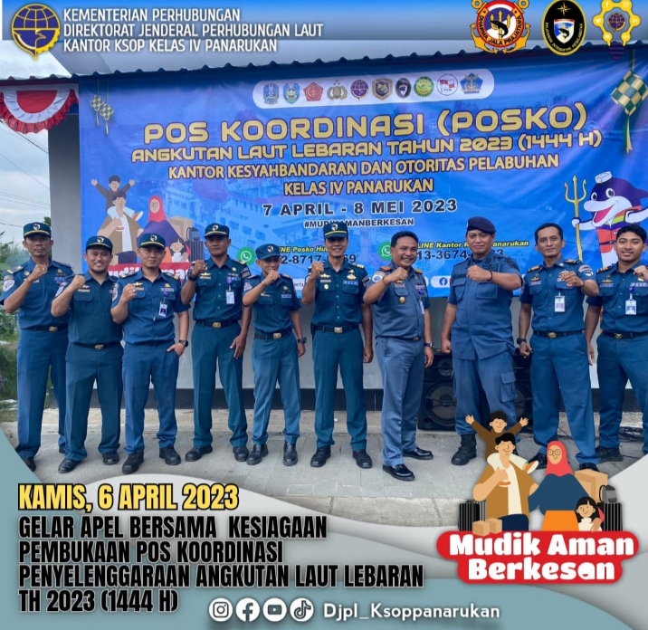 Gelar Apel Bersama Kesiagaan Pembukaan Posko Penyelenggaraan Angkutan Laut Lebaran 2023