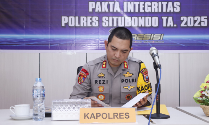 Kapolres Situbondo Pimpin Sosialisasi DIPA Tahun Anggaran 2025 dan Penandatanganan Pakta Integritas