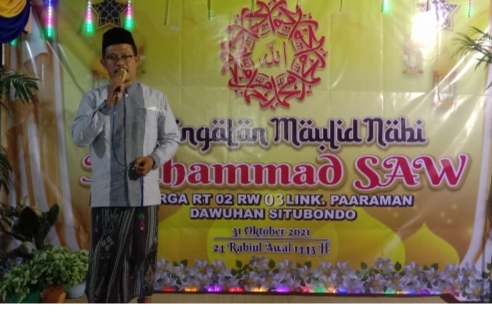Maulid Nabi Muhammad di Lingkungan Paraaman, Kepala Dinas Sosial Situbondo Hadir Beri Kabar Gembira