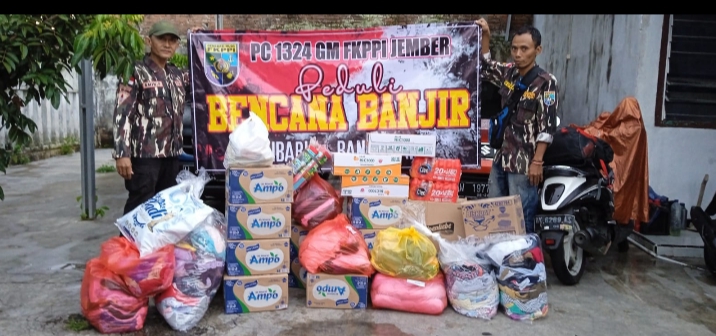 GM FKPPI 1324 Jember Kirim Bantuan Bagi Korban Banjir di Kalibaru Banyuwangi