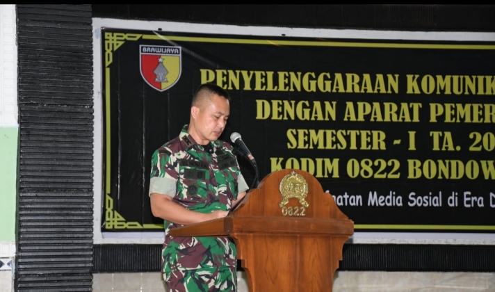 Tingkatkan Sinergitas dengan Aparat Pemerintah, Kodim 0822 Bondowoso Gelar Komunikasi Sosial