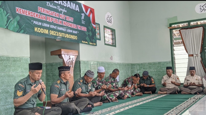 Dalam Rangka HUT RI Kemerdekaan ke 77 Kodim 0823 Gelar Doa Bersama di Mesjid Al-Ikhlas