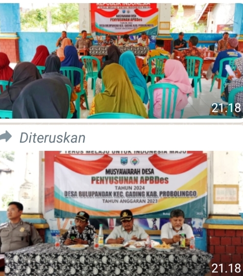 Musyawarah Desa Bulu Pandak Kecamatan Gading Tentang Penyusunan APBDes Tahun 2024