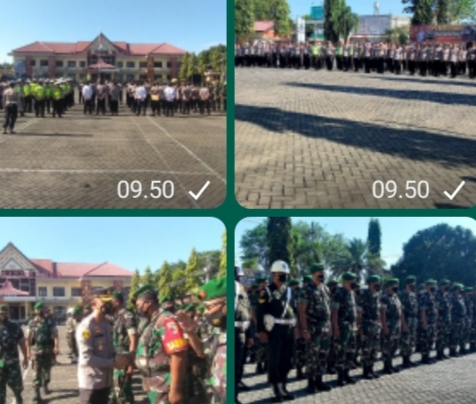 Pasukan Gabungan Gelar Apel Pengamanan Terkait Demonstrasi Mahasiswa di Situbondo
