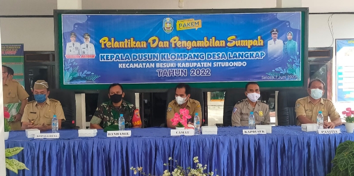Danramil 0823/11 Besuki Hadiri Pelantikan Kepala Dusun di Desa Langkap