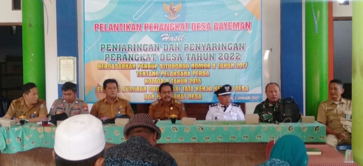 Pelantikan Para Perangkat Pemerintah Desa Bayeman di Balai Desa