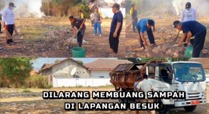 Pemerintah Kecamatan Besuk Larang Buang Sampah di Lapangan