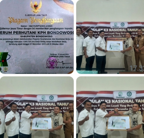 Perhutani Bondowoso Terima Penghargaan dari Gubernur Jawa Timur
