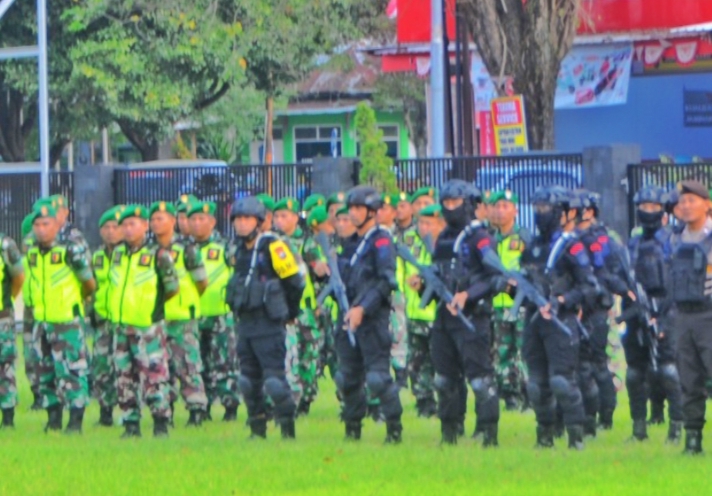 Dalam Kesiapan Pengamanan Pengesahan PSHT, Polres Bondowoso Laksanakan Apel Bersama 