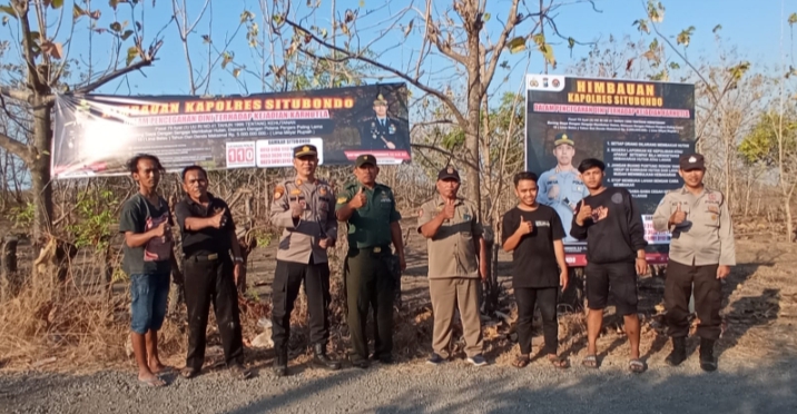 Polres Situbondo Pasang Spanduk Imbauan Pencegahan Karhutla