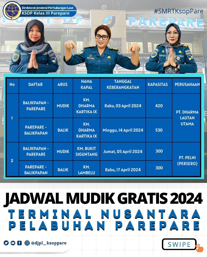Mudik Gratis di Terminal Nusantara Pelabuhan Parepare, Puncaknya Diprediksi H-5 Lebaran Idul Fitri