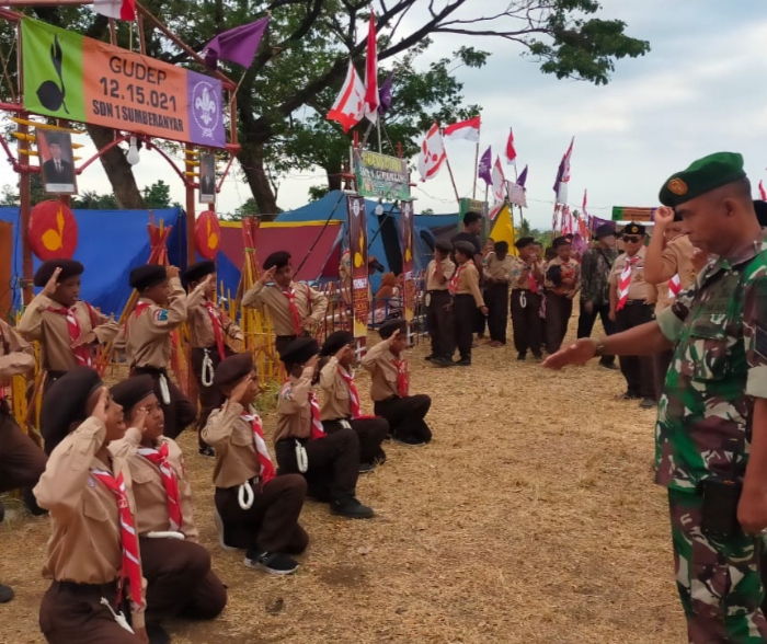Danramil 0823/14 Jatibanteng Hadiri Upacara Pembukaan Jambore Ranting Macan Putih Tahun 2023