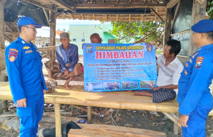Satpolairud Polres Situbondo Imbau Nelayan Agar Tidak Melakukan Destructive Fishing
