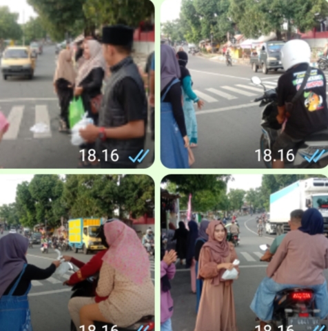 SDN 2 Kotakan Bagi - bagi Ratusan Takjil Kepada Pengguna Jalan