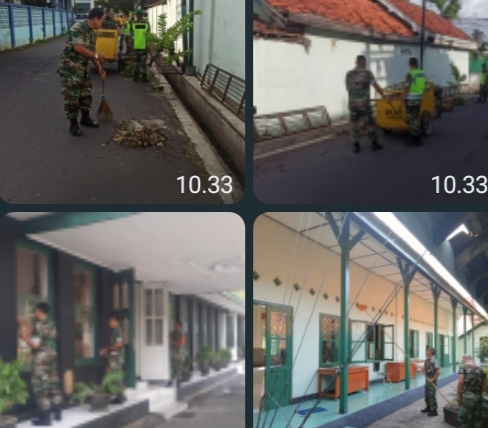 Sejumlah Anggota Kodim 0823 Lakukan Pembersihan Pangkalan