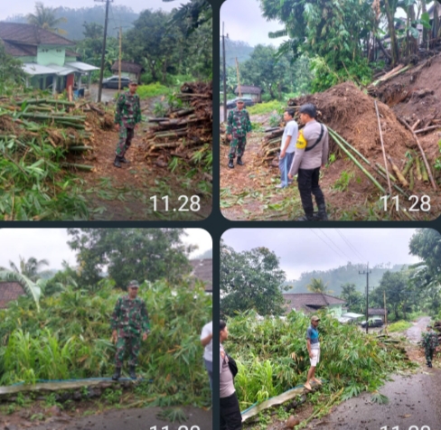 Diguyur Hujan Lebat dan Angin Kencang, Tanah Longsor di Dusun Colek Desa Kalisari Kecamatan Banyuglu