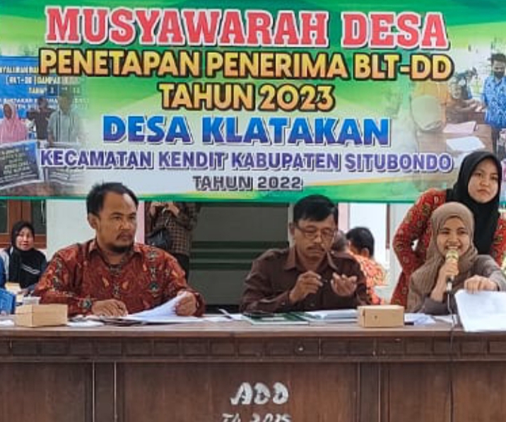 Pemdes Klatakan Gelar Rapat Musyawarah, Tetapkan Jumlah Penerima BLT DD Tahun Anggaran 2023